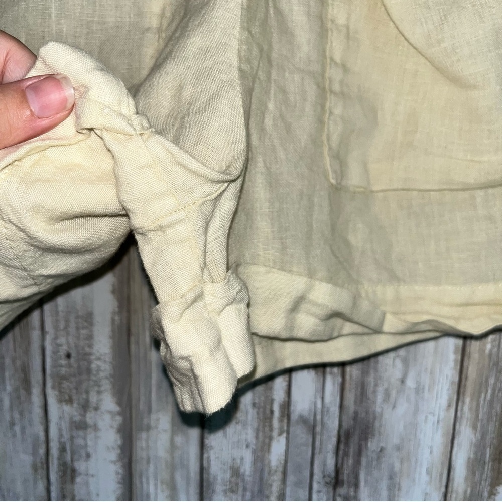 Zara 100% Linen Matching Set Sand Beige Oversized Shirt Shorts Co Ord Size S - Picture 10 of 11